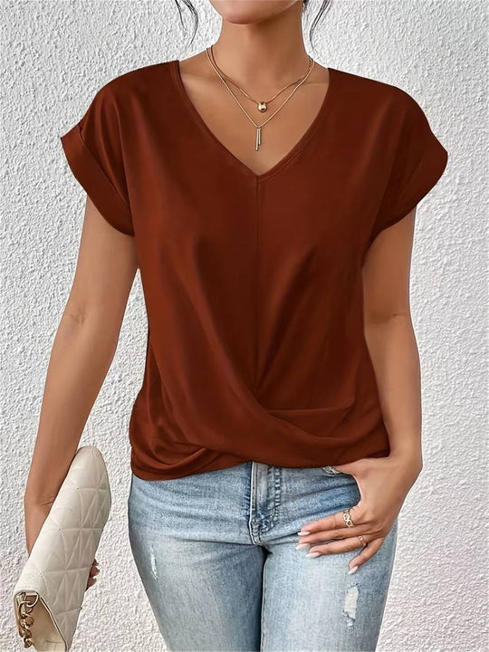Lässiges Kurzarm-T-Shirt für Damen Entspannter Komfort