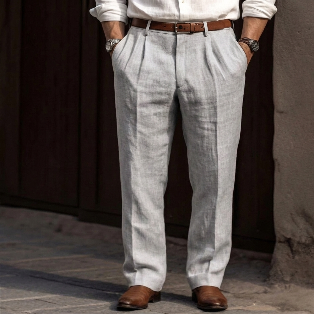 Herrenhose im Vintage-Stil mit hoher Taille