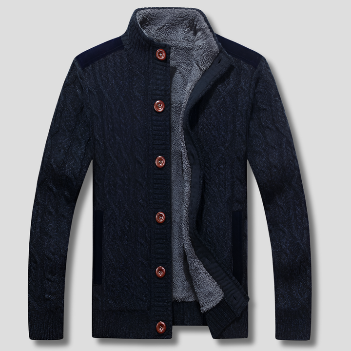 Herren-Strickjacke mit Plüschfutter