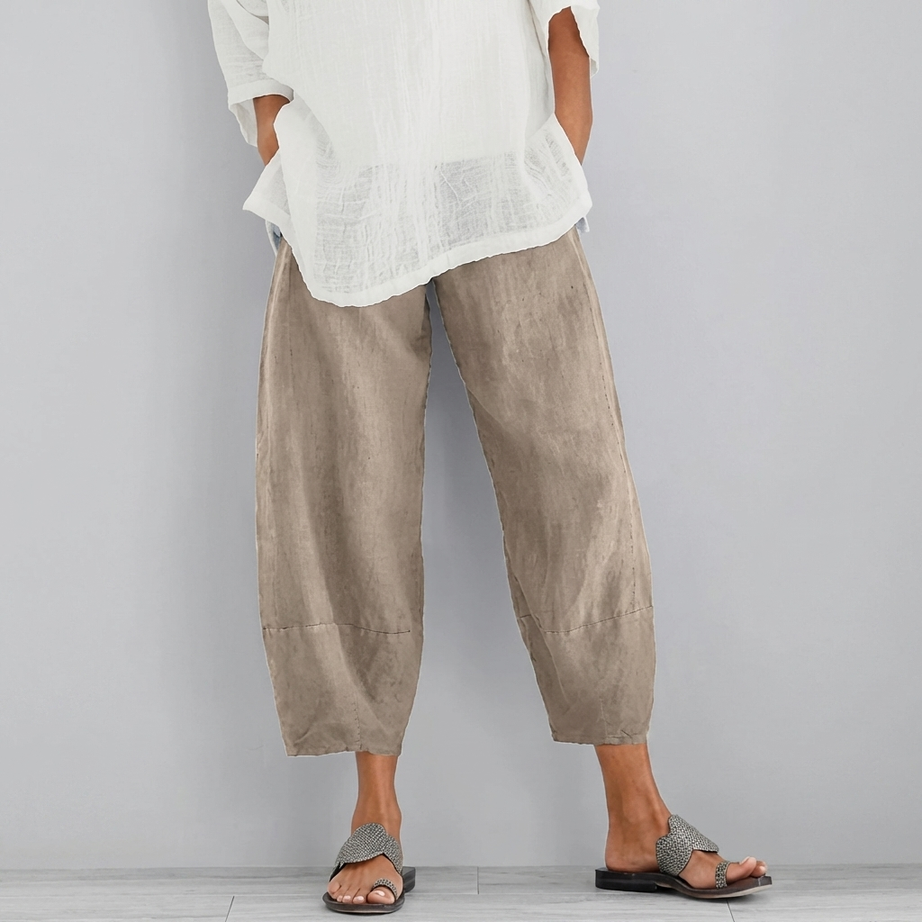 Elegante Satin-Hose mit weitem Bein