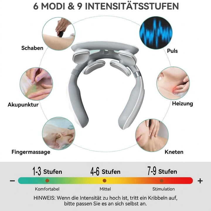 Multifunktionales 4‑in‑1 Nackenmassagegerät