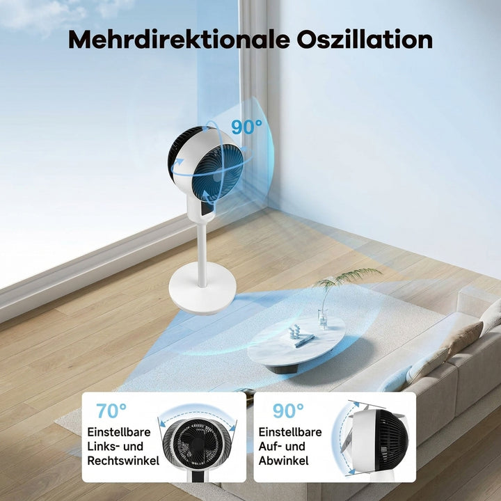 Einstellbarer Standventilator mit 3D-Oszillation