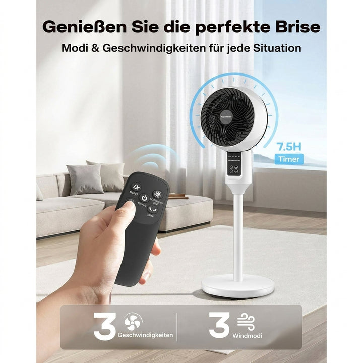 Einstellbarer Standventilator mit 3D-Oszillation
