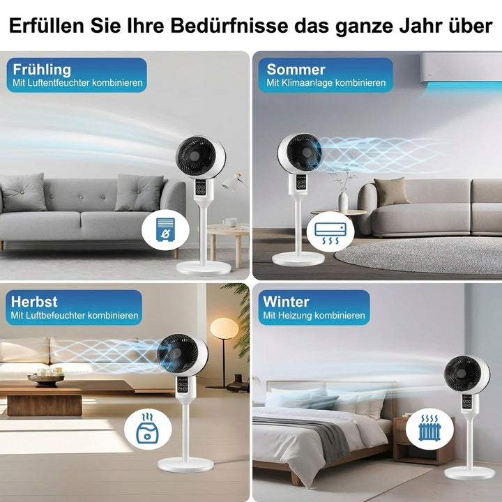 Einstellbarer Standventilator mit 3D-Oszillation