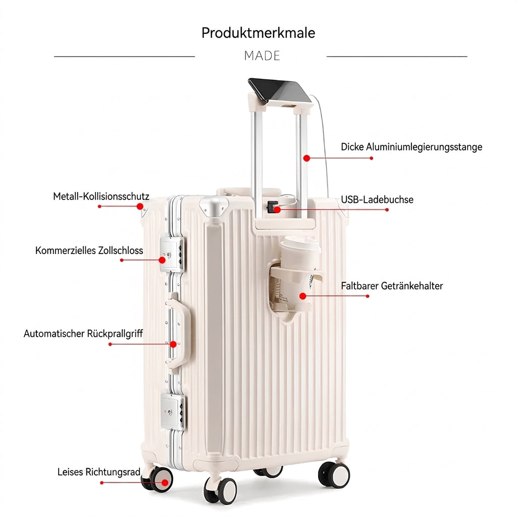 Hartschalenkoffer mit Aluminiumrahmen