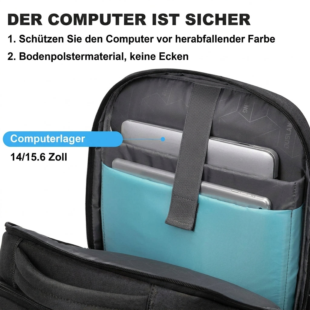 Wasserdichter Laptop- und Reiserucksack mit organisierten Fächern