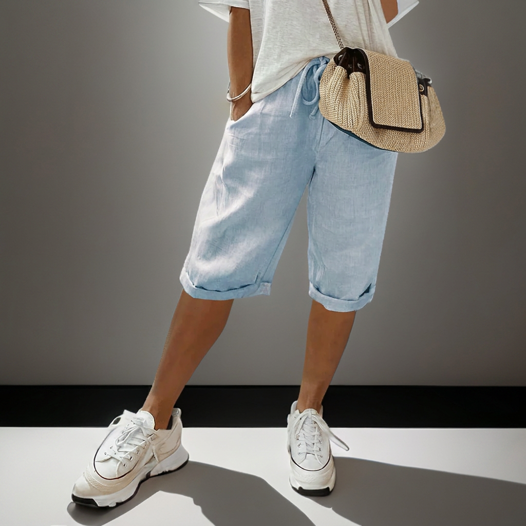 Lockere Shorts mit Kordelzug