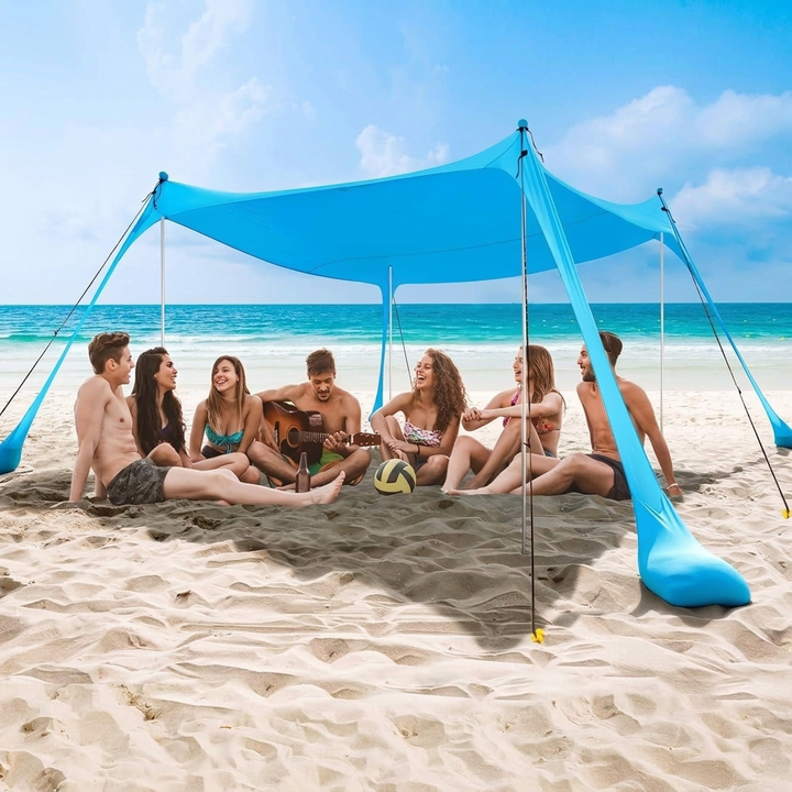 Großes Sonnenschutz-Zelt für den Strand mit UV-Schutz