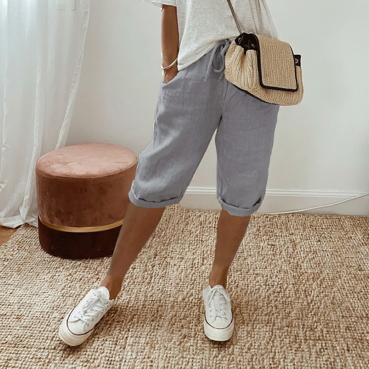 Lässige Damen Shorts aus Baumwolle und Leinen