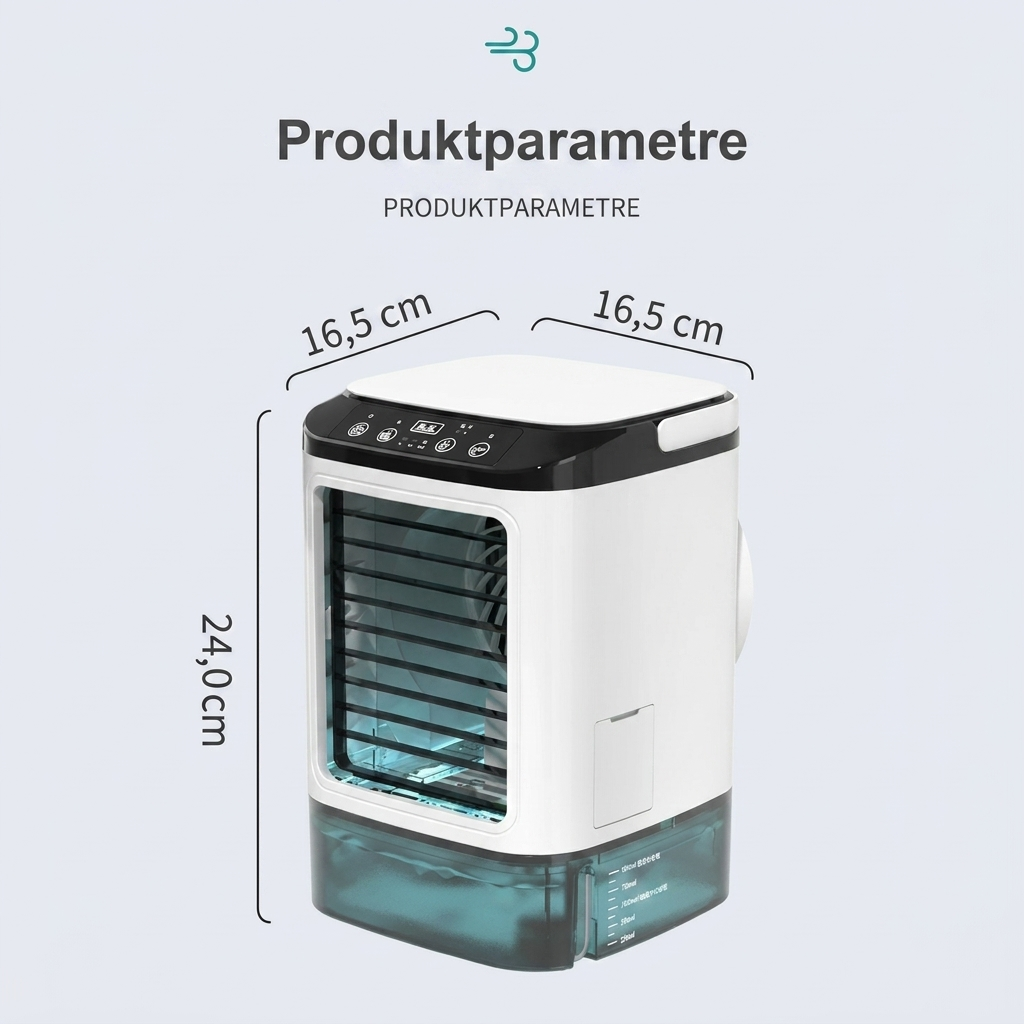 Desktop Mini Luftkühler mit Wasserdampf und Einstellbarer Kühlung