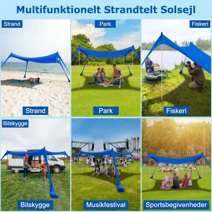 Großes Sonnenschutz-Zelt für den Strand mit UV-Schutz