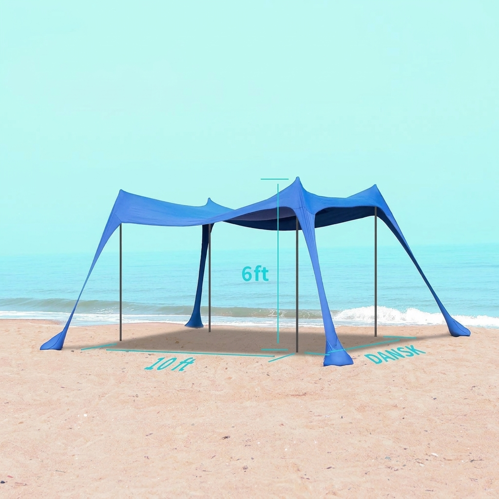 Großes Sonnenschutz-Zelt für den Strand mit UV-Schutz
