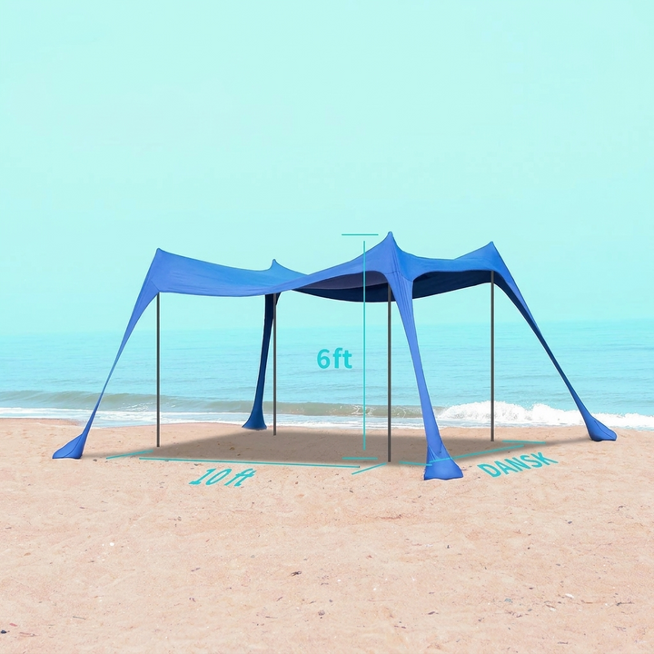 Großes Sonnenschutz-Zelt für den Strand mit UV-Schutz