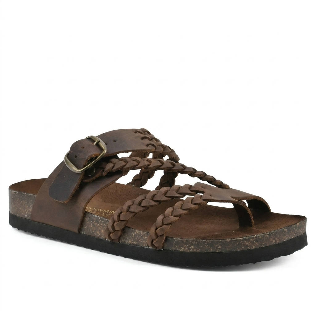 Elegante europäische Stil gewebte Riemen Flachsandalen für Frauen