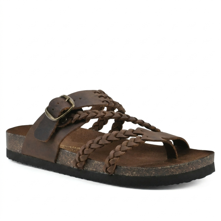 Elegante europäische Stil gewebte Riemen Flachsandalen für Frauen