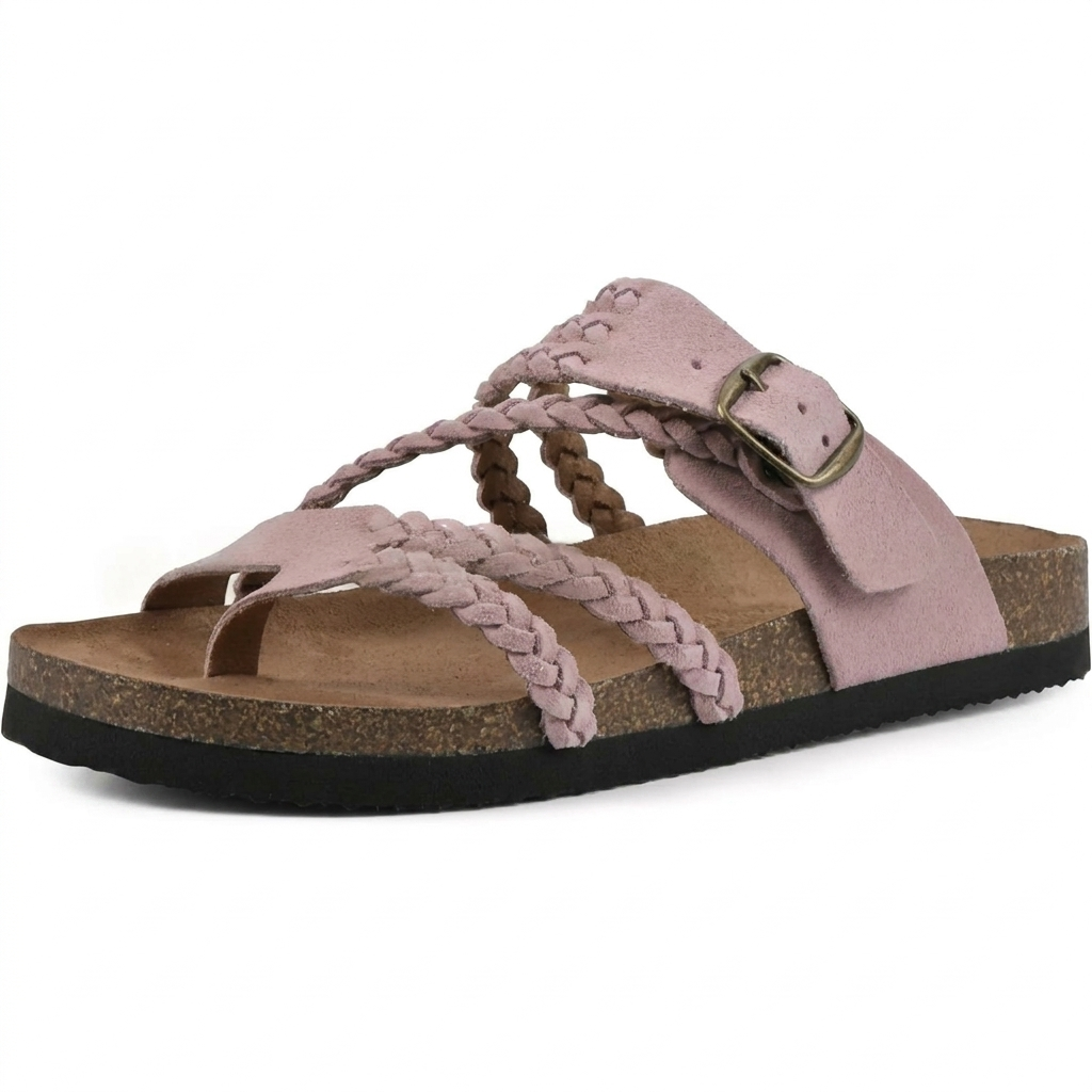 Elegante europäische Stil gewebte Riemen Flachsandalen für Frauen