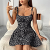 Damen Süßes Blumen A-Linie Kleid