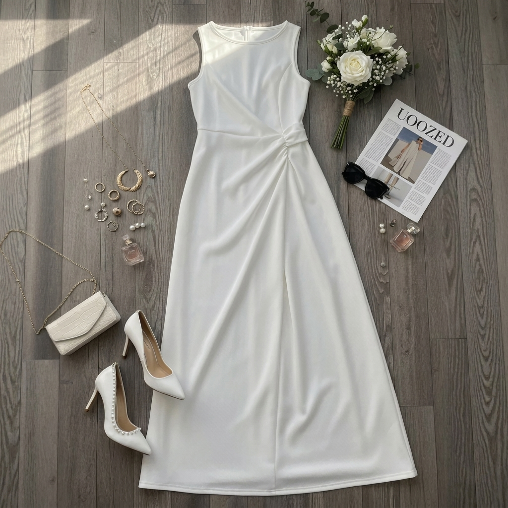 Elegantes Plissee-Maxikleid für Damen