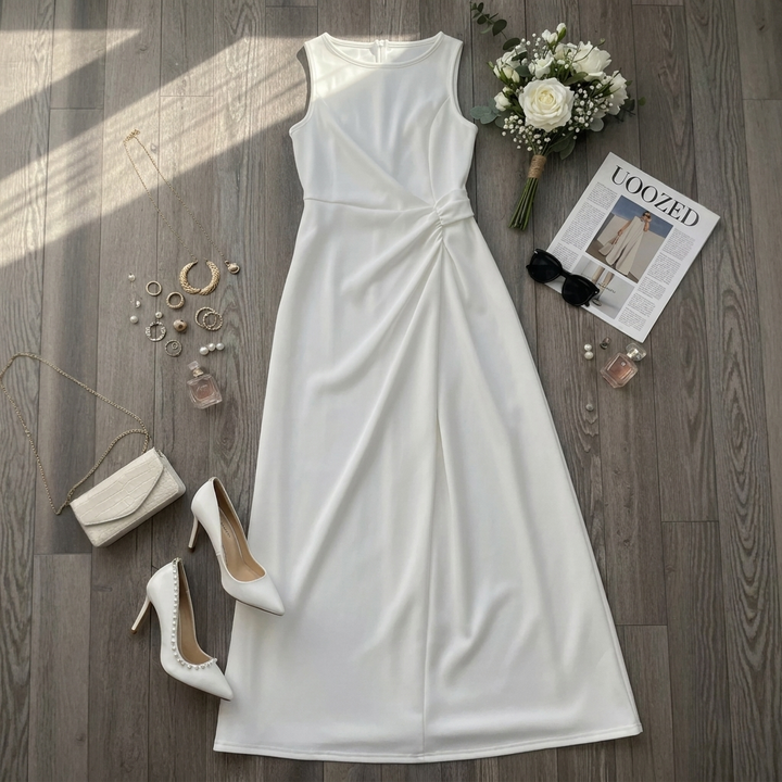 Elegantes Plissee-Maxikleid für Damen