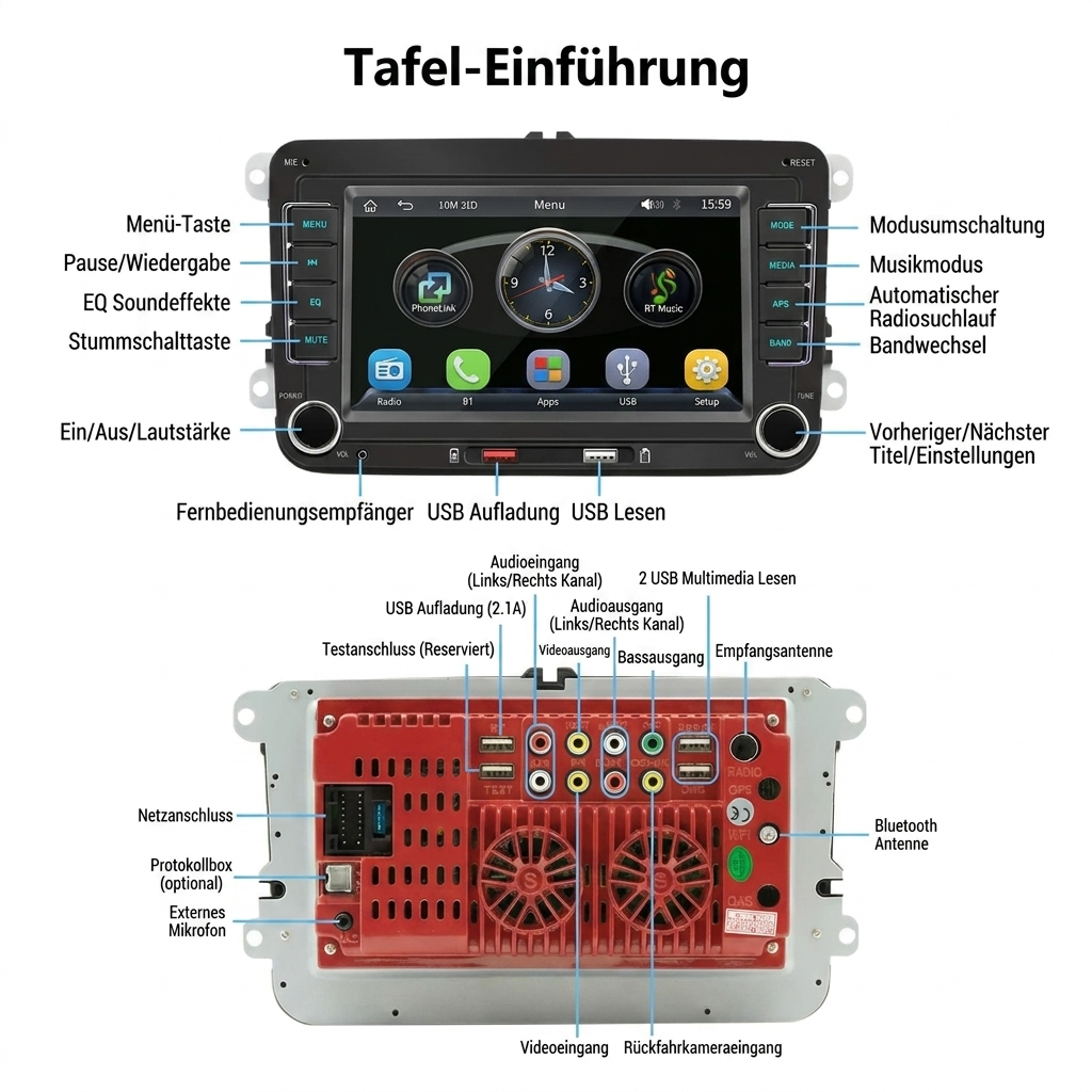 7-Zoll-HD-Touchscreen-Bluetooth-Auto-MP5-Player