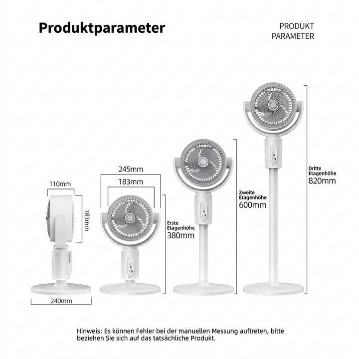 Leiser Standventilator – Fernbedienung Oszillation