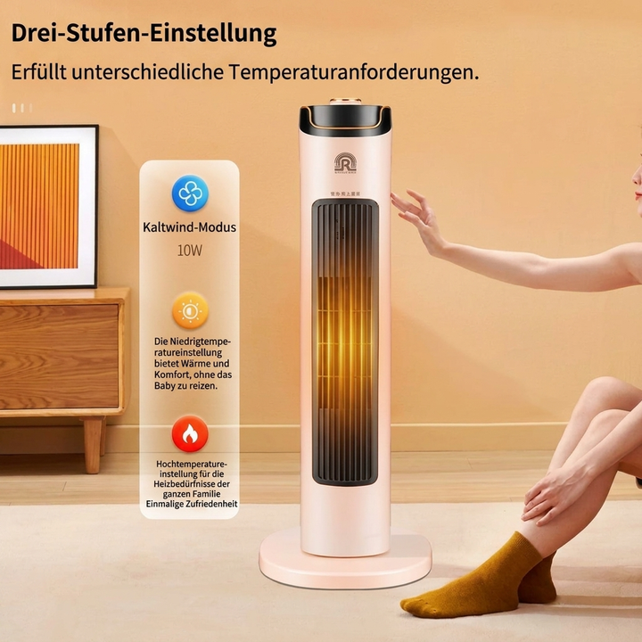 Tragbarer Vertikal-Heizlüfter mit Sofortwärme