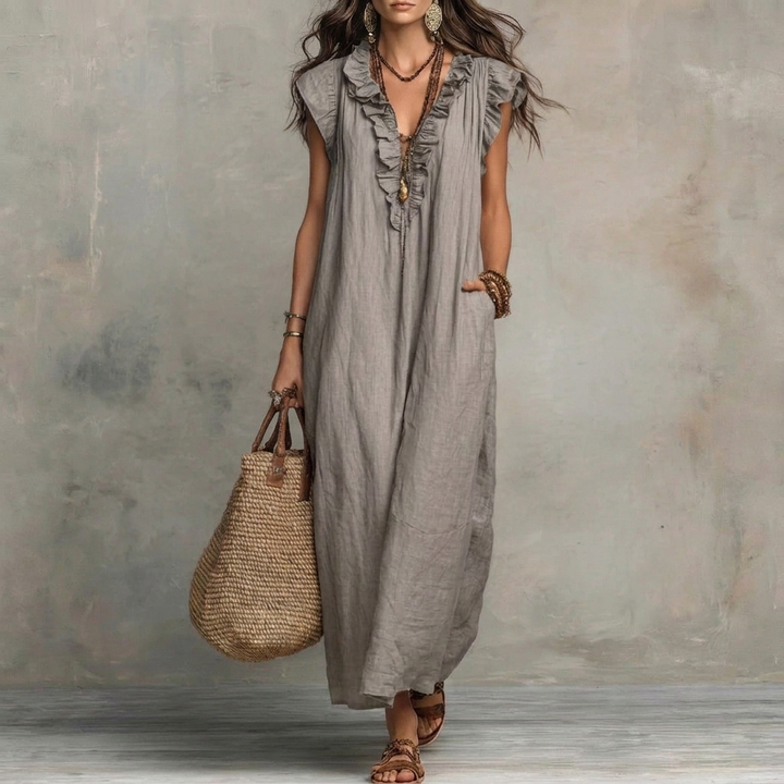 Frauen Sommer Rüsch Kleid