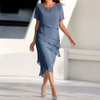 Chiffon-Patchwork-Kleid für Frauen