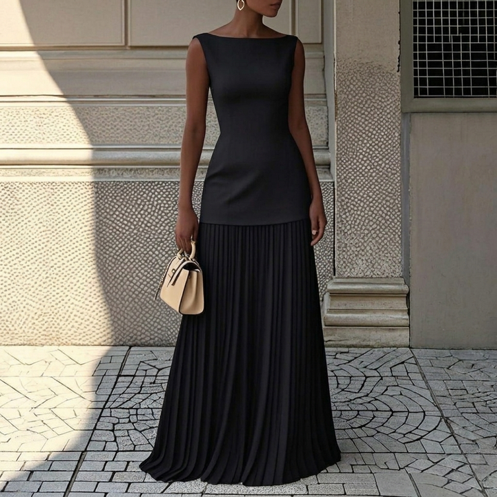 Elegantes Damen Aermelloses Westen Kleid