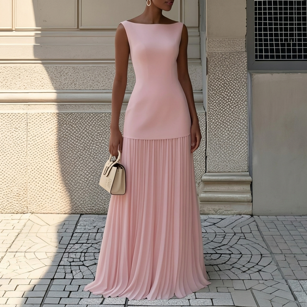 Elegantes Damen Aermelloses Westen Kleid