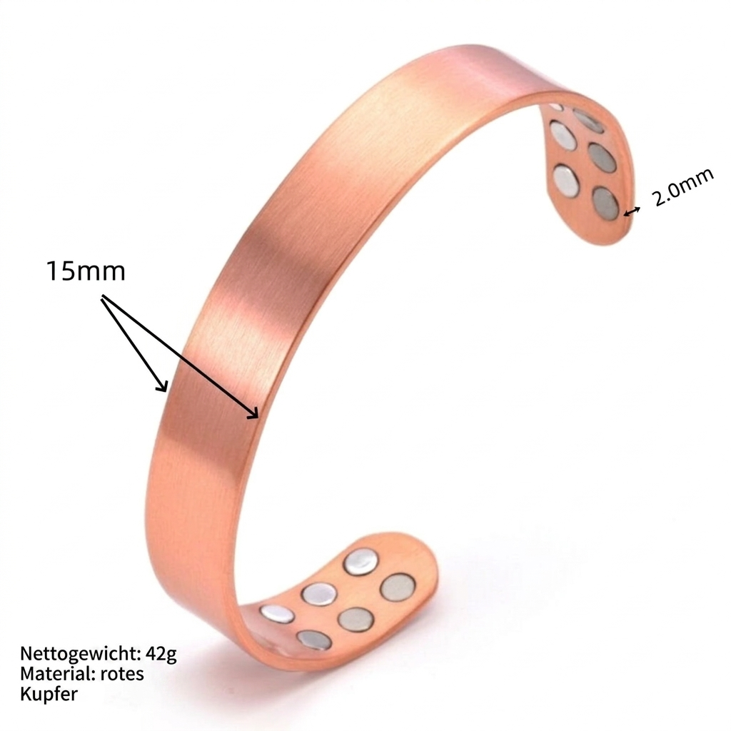 Rot Kupfer Magnet Armband und Ring Set