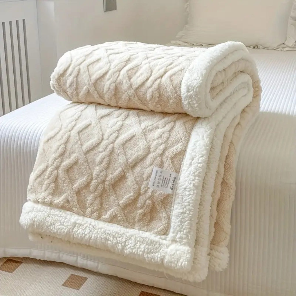 Diamantgestrickte Sherpa-Decke