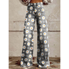 Damen Lange Hosen – Ritan Blumen- und Einfarbige Muster