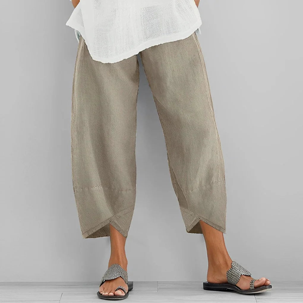Elegante Satin-Hose mit weitem Bein