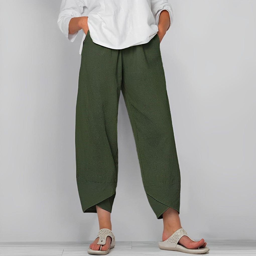 Elegante Satin-Hose mit weitem Bein
