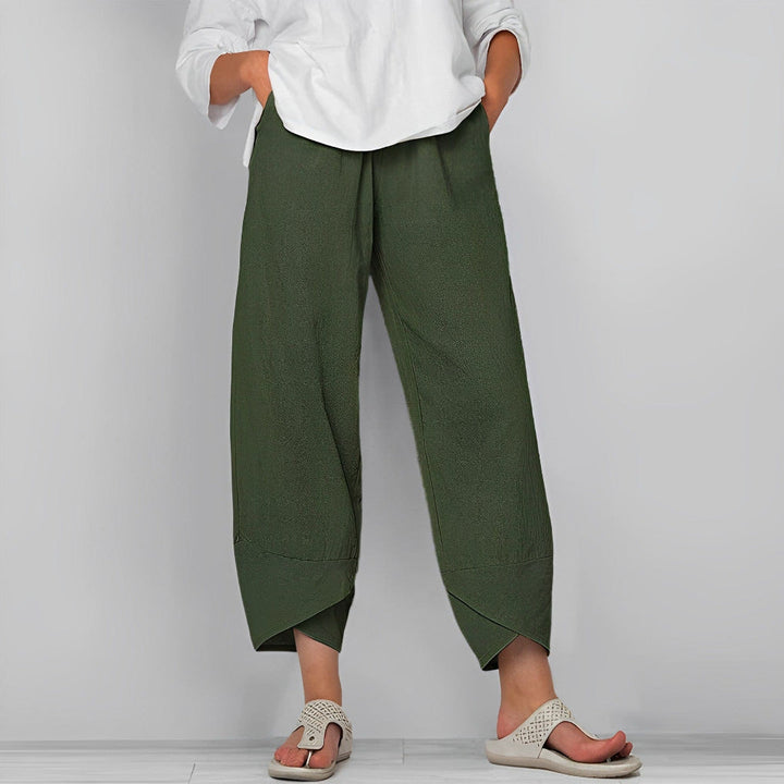 Elegante Satin-Hose mit weitem Bein