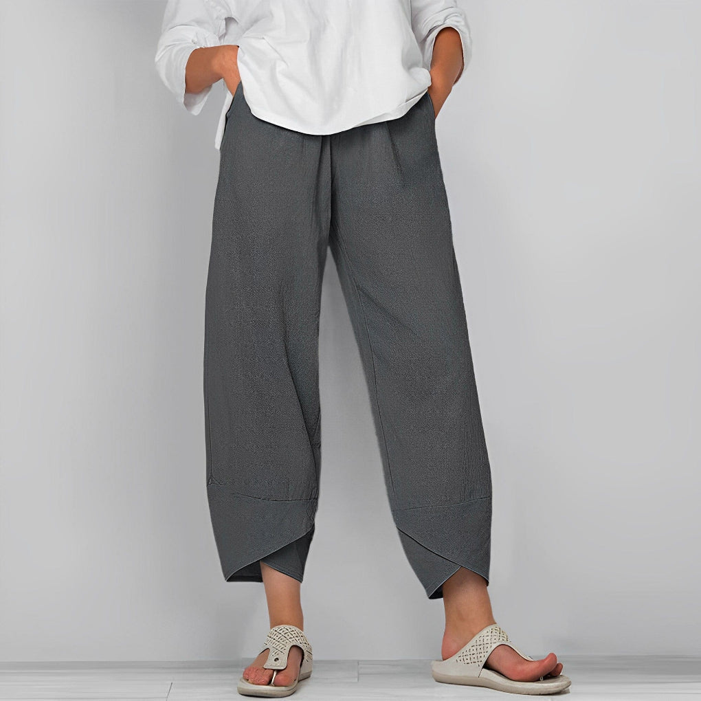 Elegante Satin-Hose mit weitem Bein