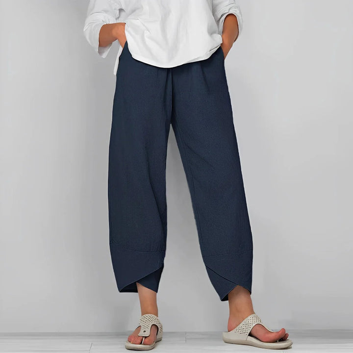 Elegante Satin-Hose mit weitem Bein
