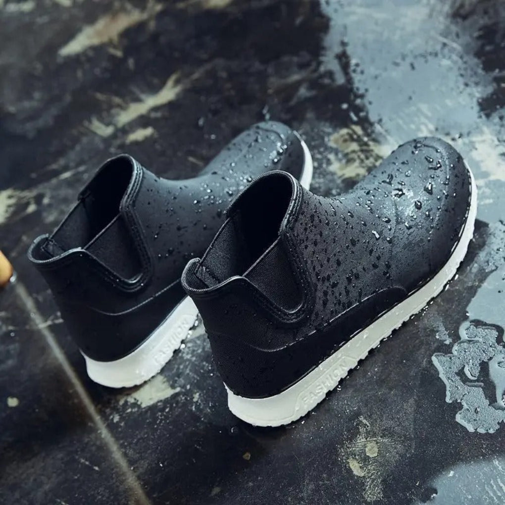 Leichte, strapazierfähige und wasserdichte Herren-Regenstiefel zum Hineinschlüpfen