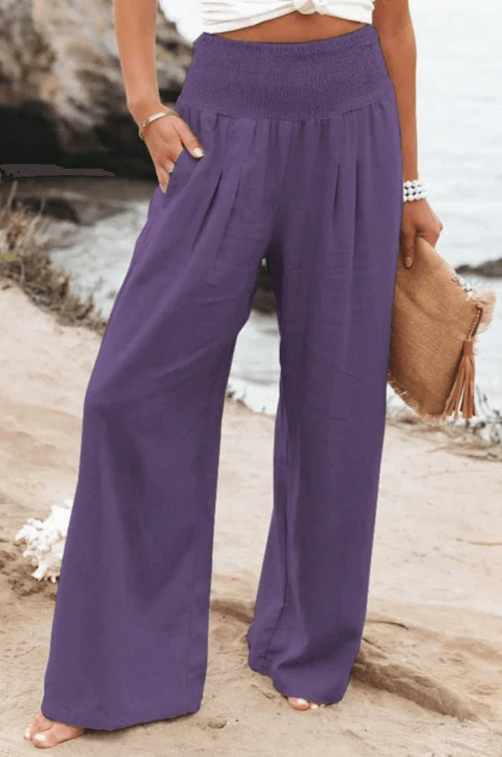 Elegante, dehnbare Palazzo-Hose für Damen