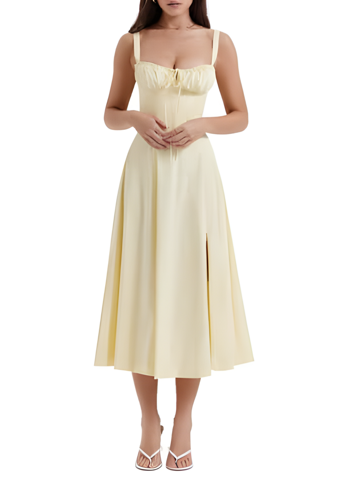 Blumiges, tailliertes Kleid