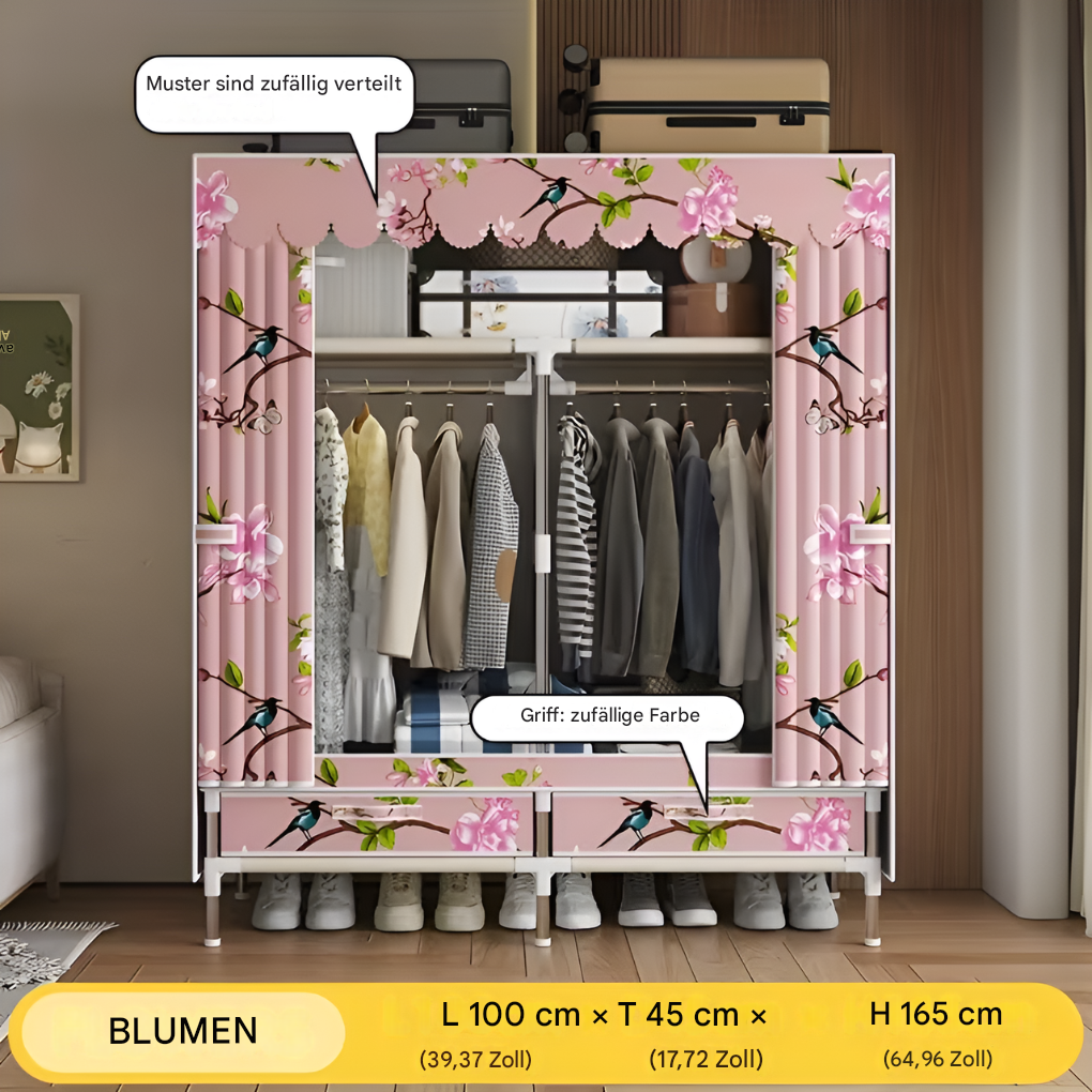 Stoff-Wardrobe mit Schubladen
